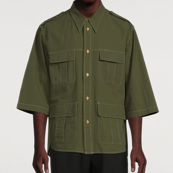 ACNE STUDIOS Cotton Three-Quarter Sleeve Shirt - Picture 2 of 8